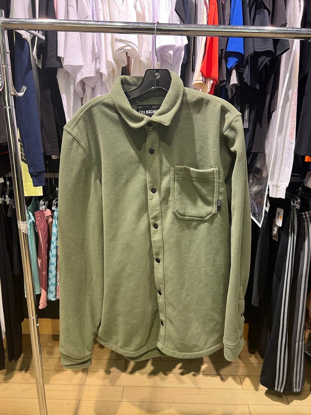 Fox Racing Green Button Up Shirt Sz L